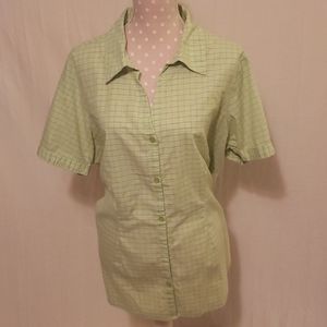 Green Plaid Short Sleeve Shirt